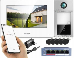 Wideodomofon WiFi Hikvision DS-KIS604-S Zestaw Furtka i Brama 1080p FullHD
